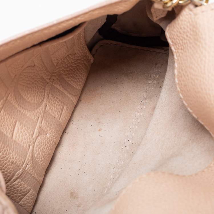 Pre Owned CH Carolina Herrera Pale Pink Leather Minuetto Top Handle Bag