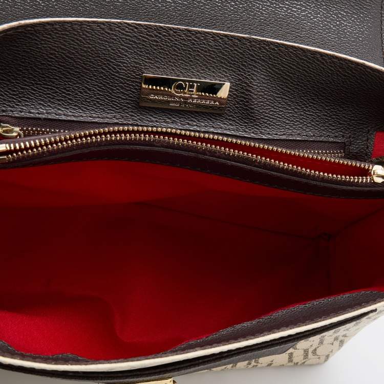Pre Owned CH Carolina Herrera Multicolor Monogram Coated Canvas Top Handle Bag