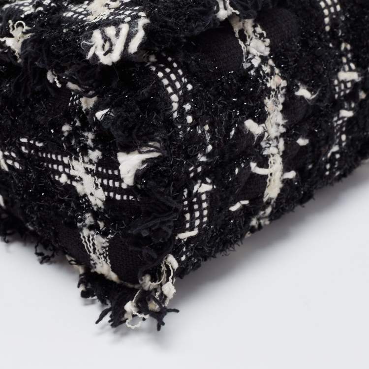 مملوكة مسبقًا CH Carolina Herrera Black/White Tweed Flap Shoulder Bag