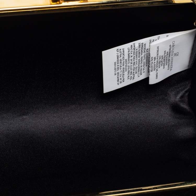Pre Owned CH Carolina Herrera Silver/Gold Glitter Chain Clutch