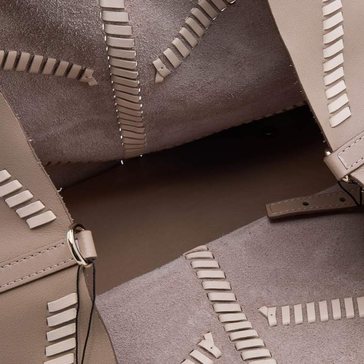 Pre Owned CH Carolina Herrera Taupe Leather Tote