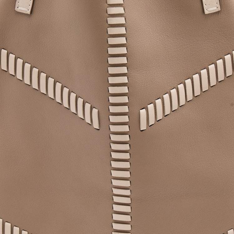 Pre Owned CH Carolina Herrera Taupe Leather Tote