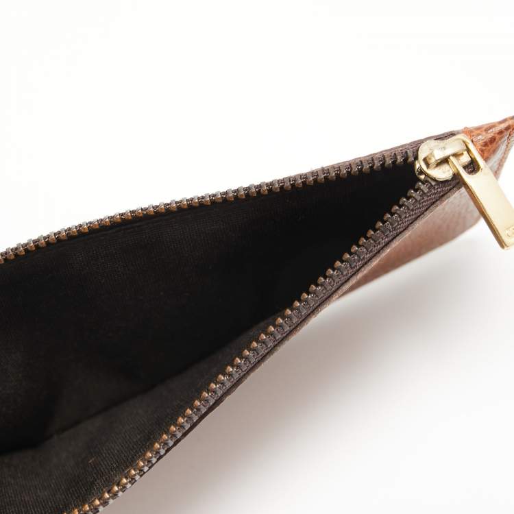 Pre Owned CH Carolina Herrera Brown Leather Continental Flap Wallet