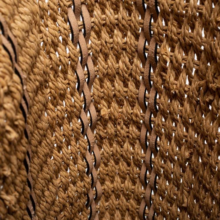Pre Owned CH Carolina Herrera Multicolor Woven Straw and Leather Tote