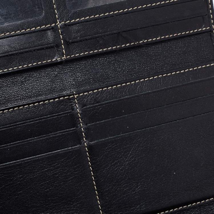 Pre Owned CH Carolina Herrera Black Leather Continental Wallet