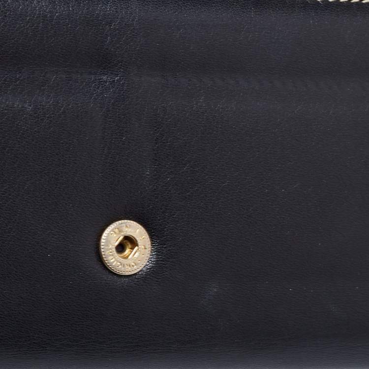 Pre Owned CH Carolina Herrera Black Leather Continental Wallet