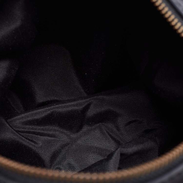 Pre Owned CH Carolina Herrera Black Monogram Embossed Leather Chain Satchel