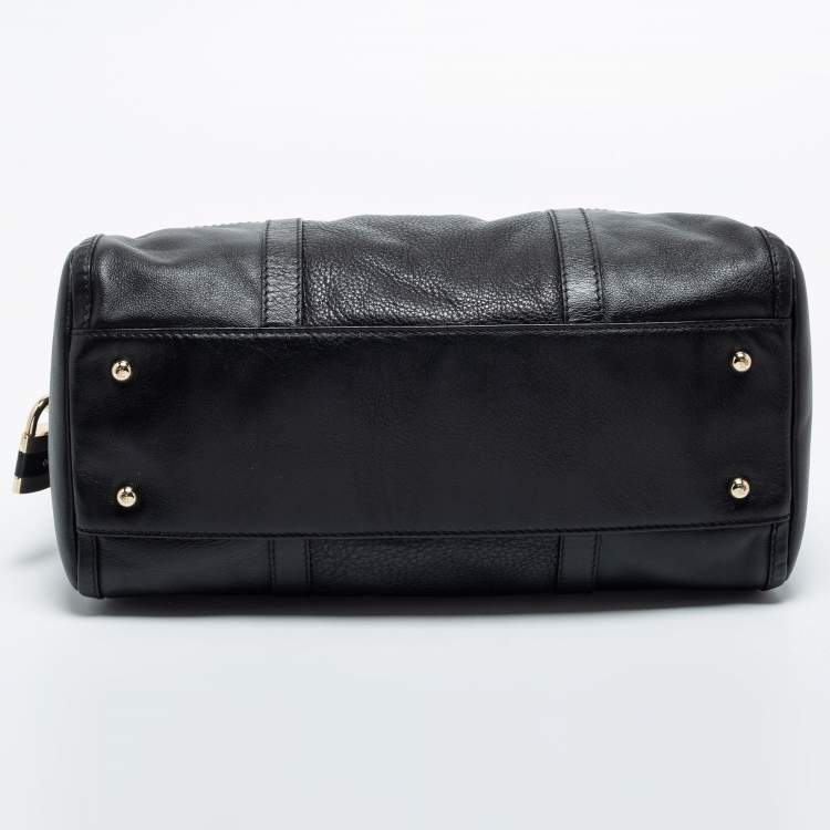 Pre Owned CH Carolina Herrera  Black Leather Boston Bag