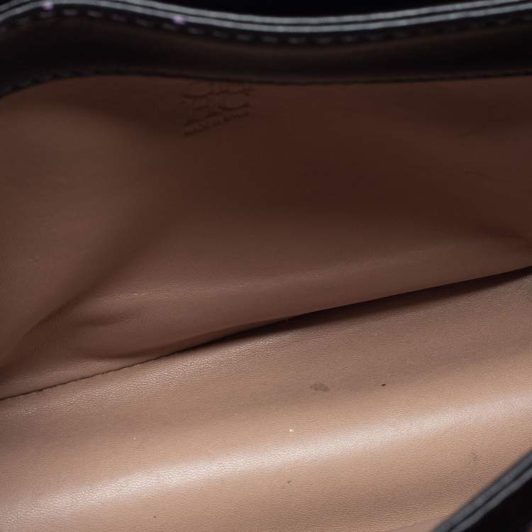 Pre Owned CH Carolina Herrera Black Leather Logo Flap Shoulder Bag