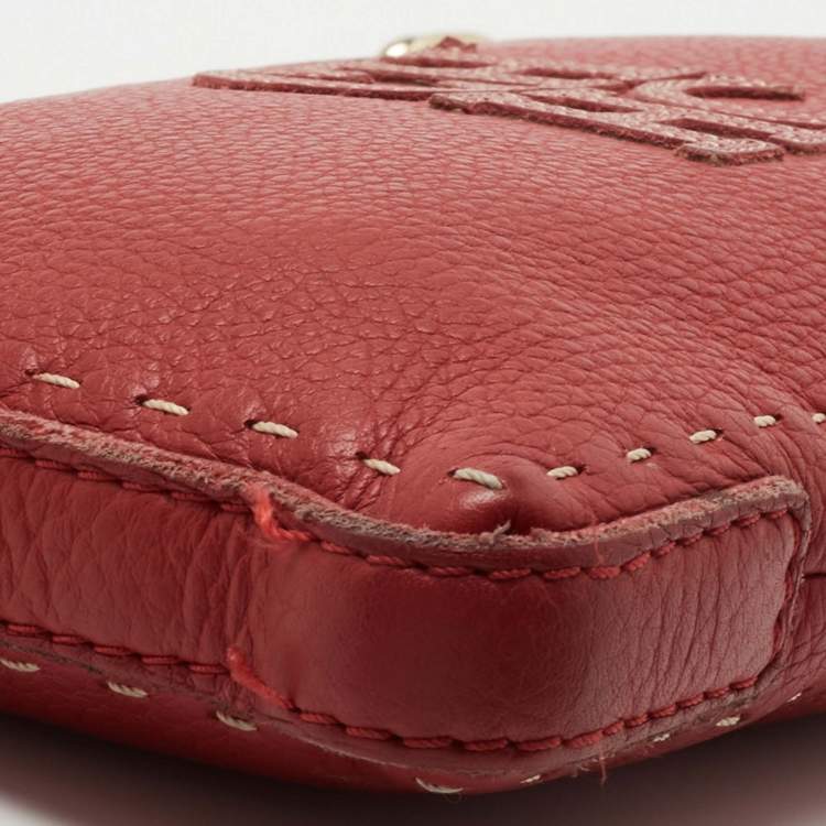 مملوكة مسبقًا CH Carolina Herrera Red Leather Zip Crossbody Bag
