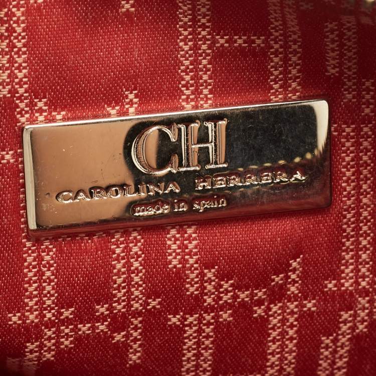 مملوكة مسبقًا CH Carolina Herrera Red Leather Zip Crossbody Bag