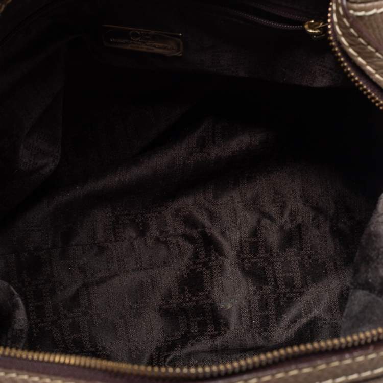 Pre Owned CH Carolina Herrera Grey Leather Zip Satchel