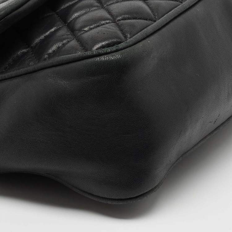 Pre Owned CH Carolina Herrera Black Quilted Leather Chain Crossbody Bag