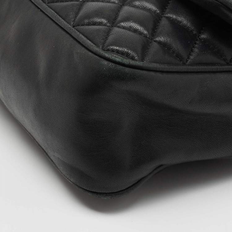 Pre Owned CH Carolina Herrera Black Quilted Leather Chain Crossbody Bag