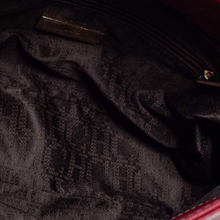 Pre Owned CH Carolina Herrera Burgundy Leather Flap Shoulder Bag