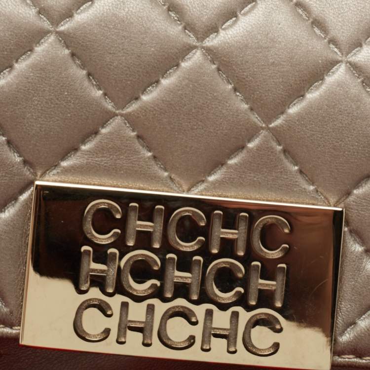 Pre Owned CH Carolina Herrera Metallic Quilted Leather Bimba Clutch