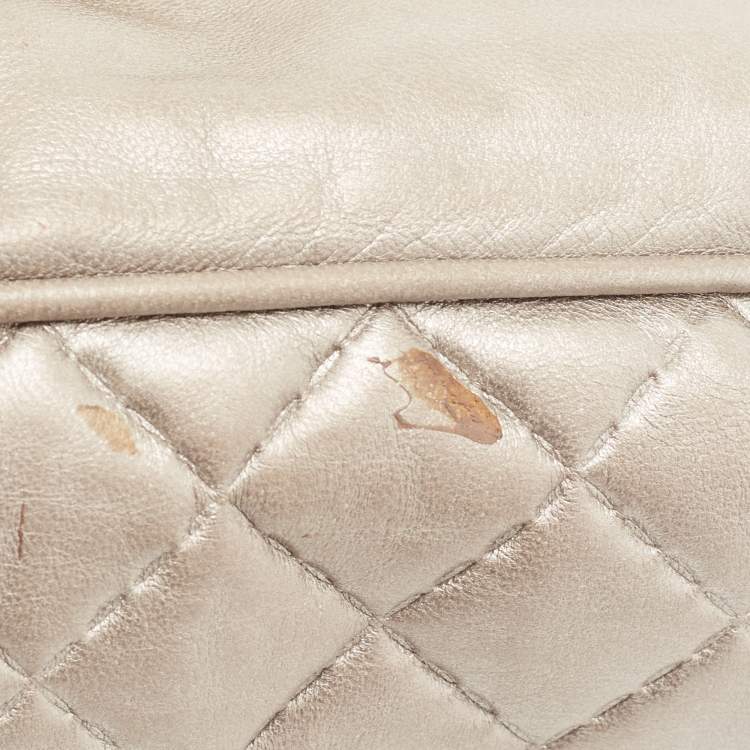 Pre Owned CH Carolina Herrera Metallic Quilted Leather Bimba Clutch