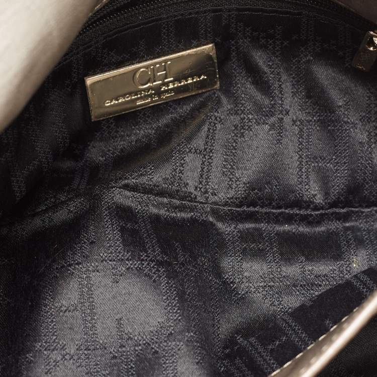 Pre Owned CH Carolina Herrera Metallic Quilted Leather Bimba Clutch