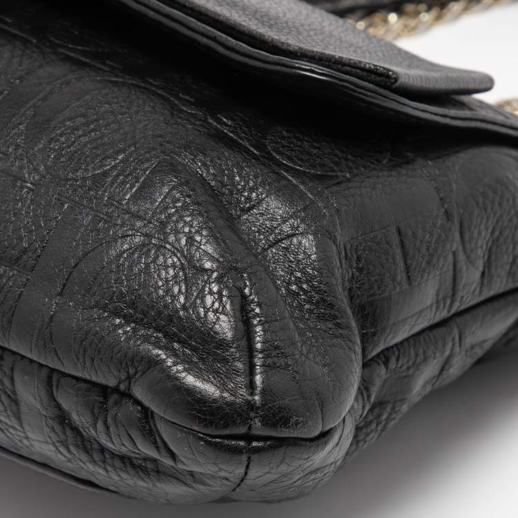 Pre Owned CH Carolina Herrera Black Leather Bow Flap Shoulder Bag