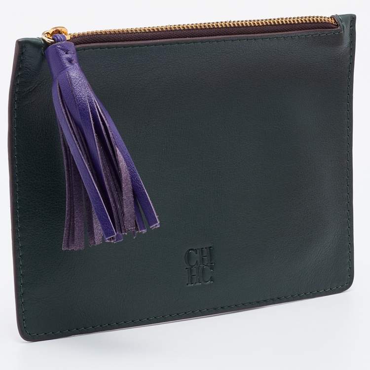 Pre Owned CH Carolina Herrera Multicolor Leather Tassel Zip Pouch