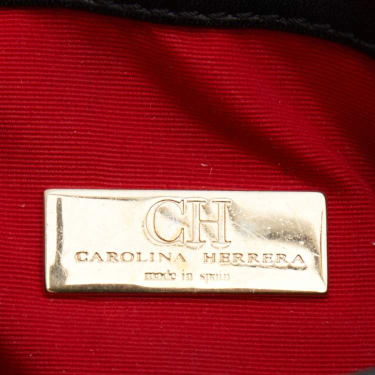 Pre Owned CH Carolina Herrera Black Quilted Leather Chain Flap Shoulder Bag