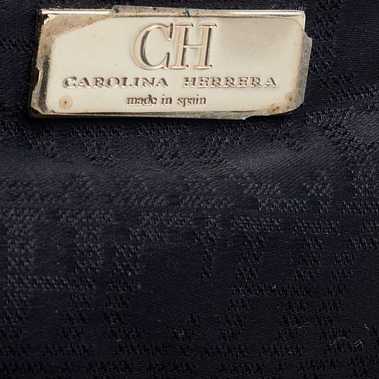 Pre Owned CH Carolina Herrera Black Quilted Leather Tassel Tote