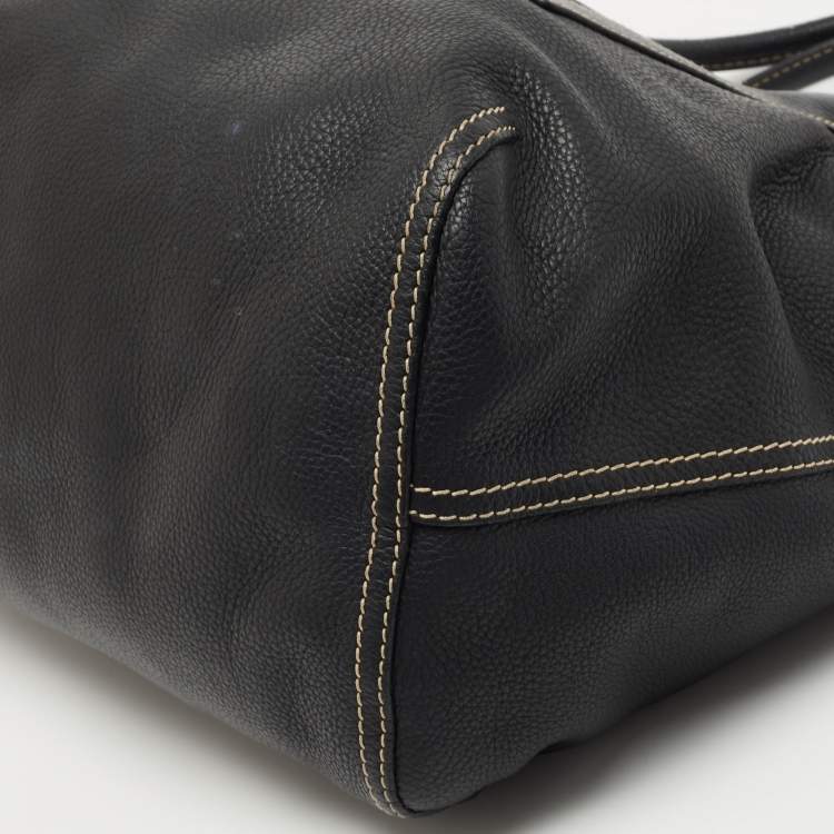 Pre Owned CH Carolina Herrera Black Leather Tote
