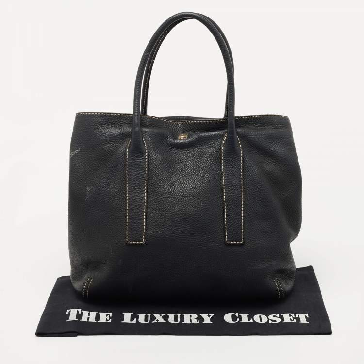 Pre Owned CH Carolina Herrera Black Leather Tote