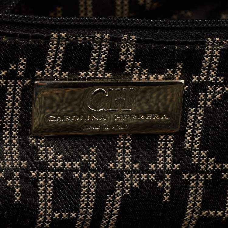 Pre Owned CH Carolina Herrera Black Leather Tote