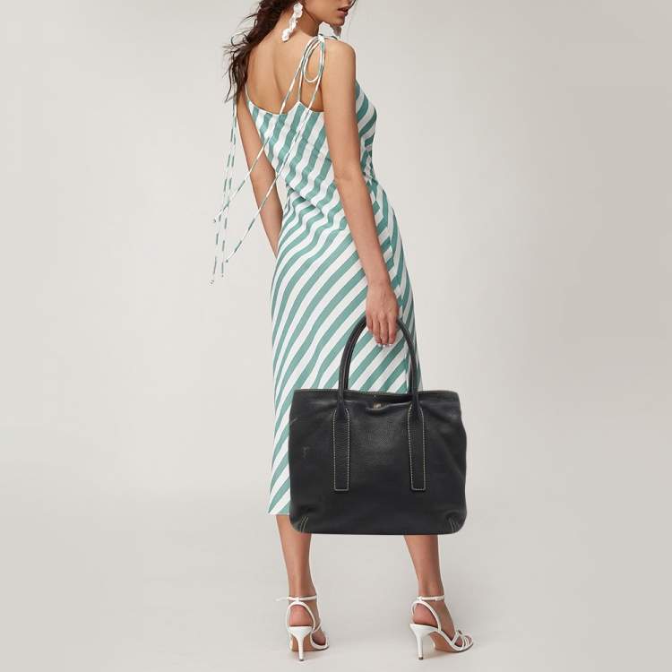 Pre Owned CH Carolina Herrera Black Leather Tote