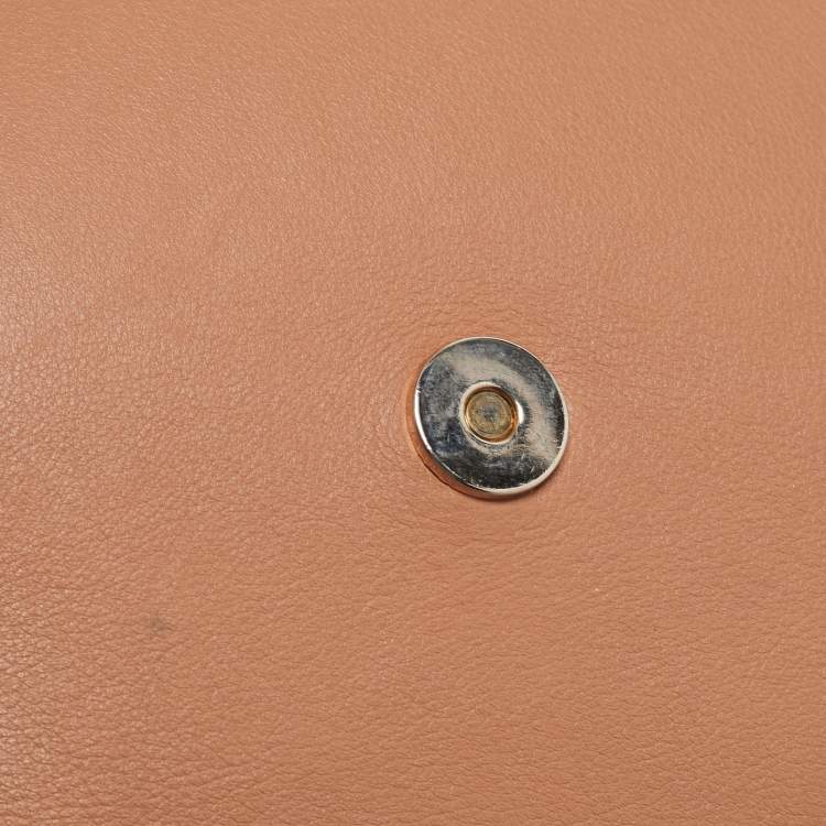 Pre Owned CH Carolina Herrera Brown/Black Leather Flap Chain Shoulder Bag