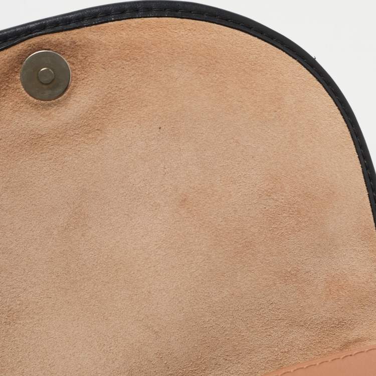 Pre Owned CH Carolina Herrera Brown/Black Leather Flap Chain Shoulder Bag