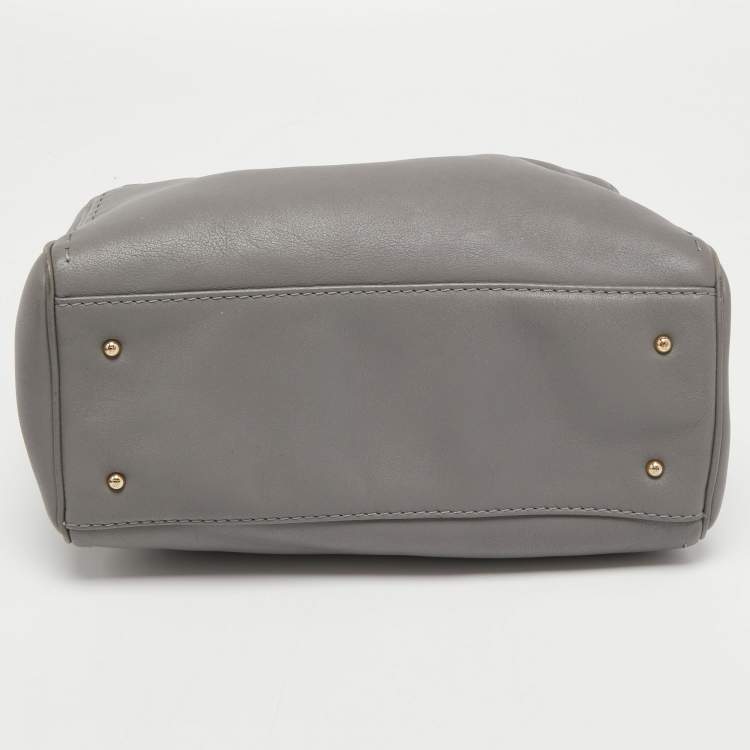 Pre Owned CH Carolina Herrera Grey Leather Tote