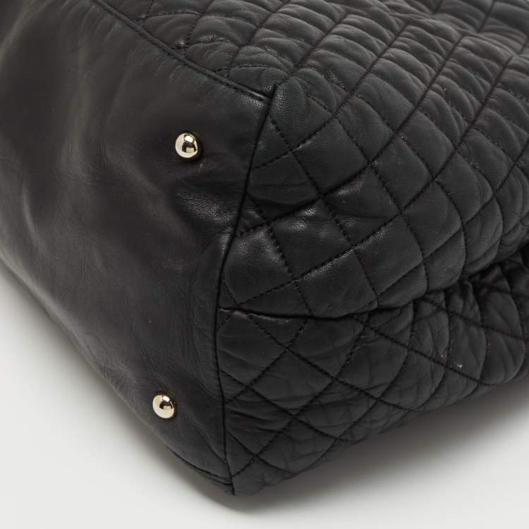 Pre Owned CH Carolina Herrera Black Quilted Leather Logo Tote