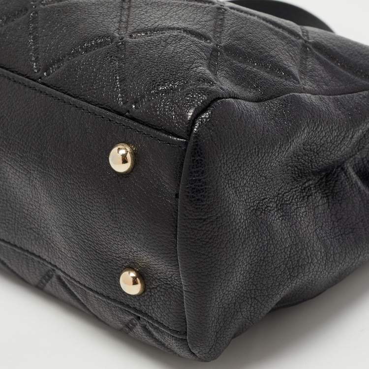 Pre Owned CH Carolina Herrera Black Quilted Leather Chain Shoulder Bag