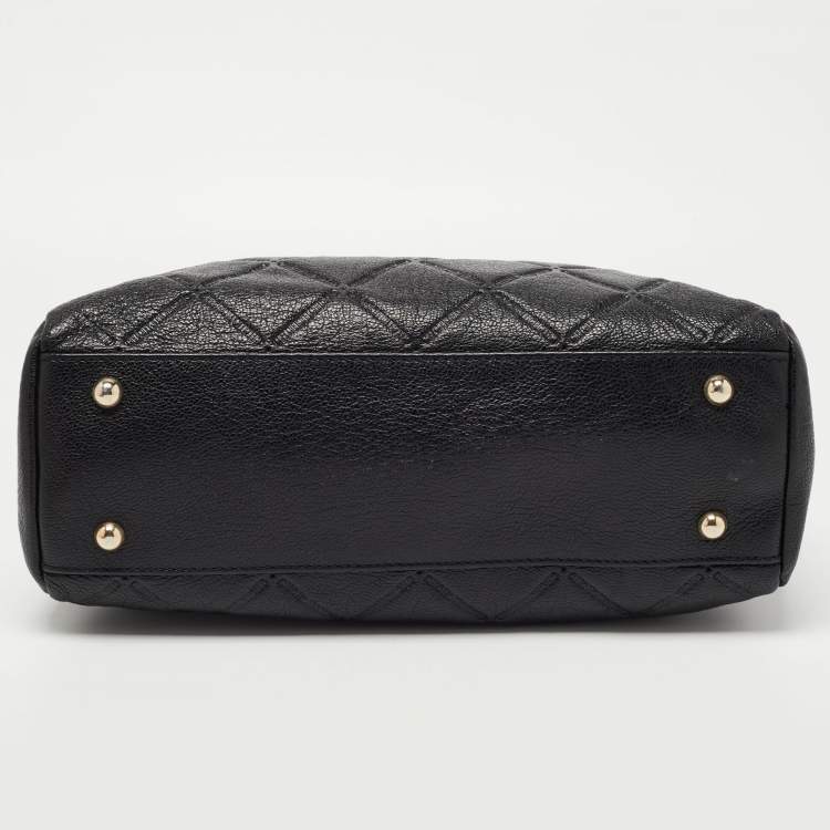 Pre Owned CH Carolina Herrera Black Quilted Leather Chain Shoulder Bag