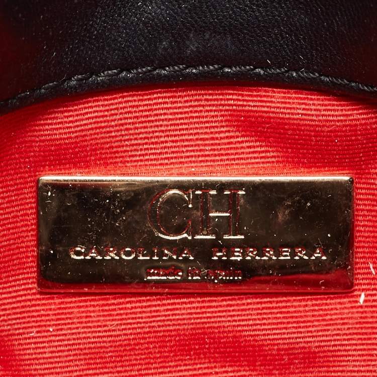 Pre Owned CH Carolina Herrera Black Quilted Leather Chain Crossbody Bag