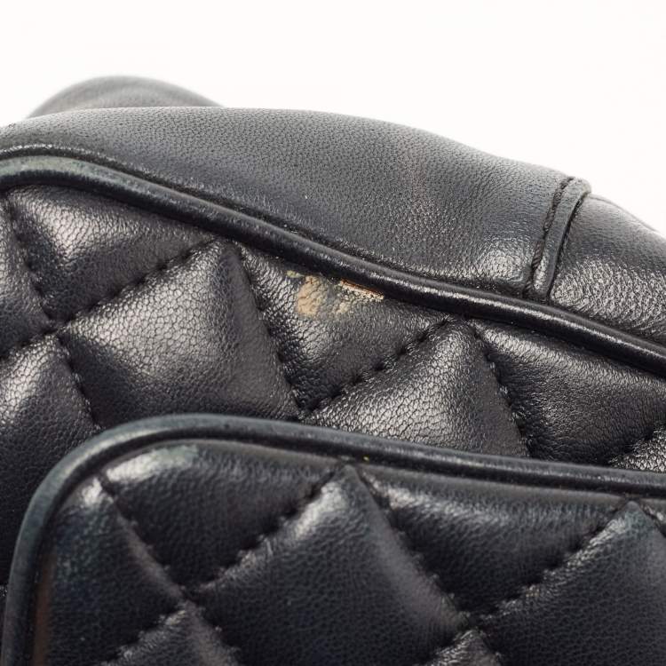 Pre Owned CH Carolina Herrera Black Quilted Leather Chain Crossbody Bag