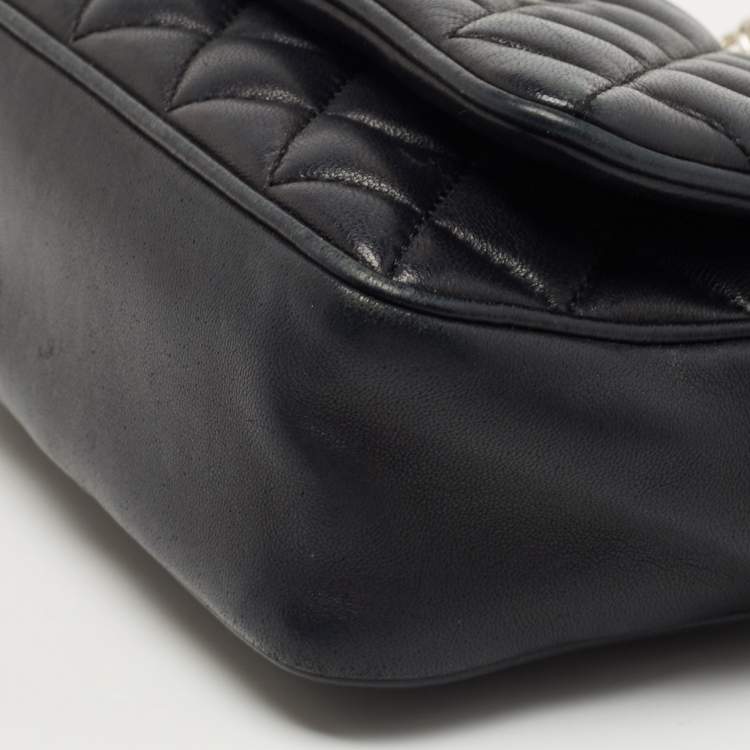 Pre Owned CH Carolina Herrera Black Quilted Leather Chain Crossbody Bag