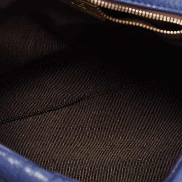 Pre Owned CH Carolina Herrera Blue Quilted Leather Flap Chain Shoulder Bag