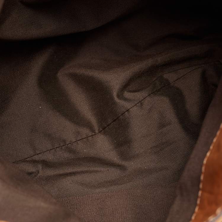 Pre Owned CH Carolina Herrera Beige Monogram Leather Hobo with Wallet