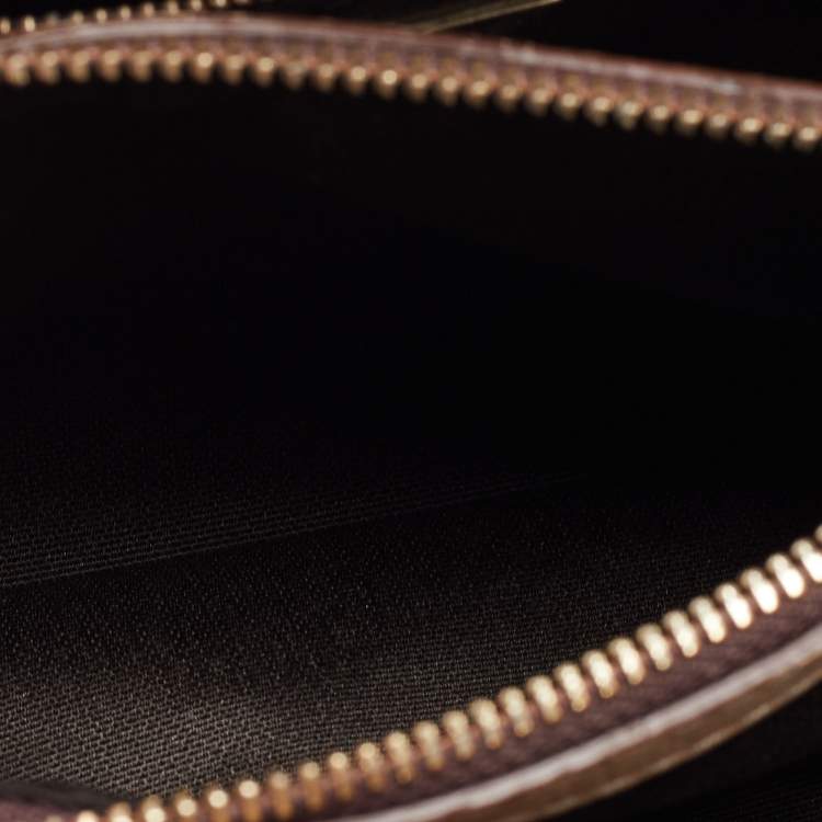 Pre Owned CH Carolina Herrera Beige Embossed Nubuck Leather Chain Tote