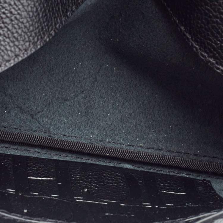 Pre Owned CH Carolina Herrera Black Leather Flap Chain Bag