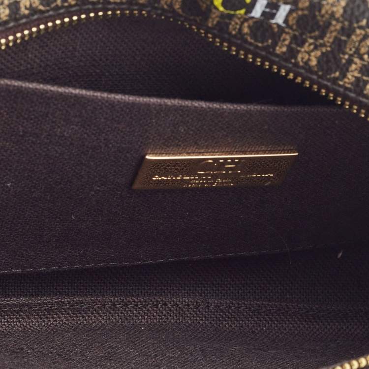 Pre Owned CH Carolina Herrera Brown/Gold Signature Coated Canvas Inro Clutch Bag