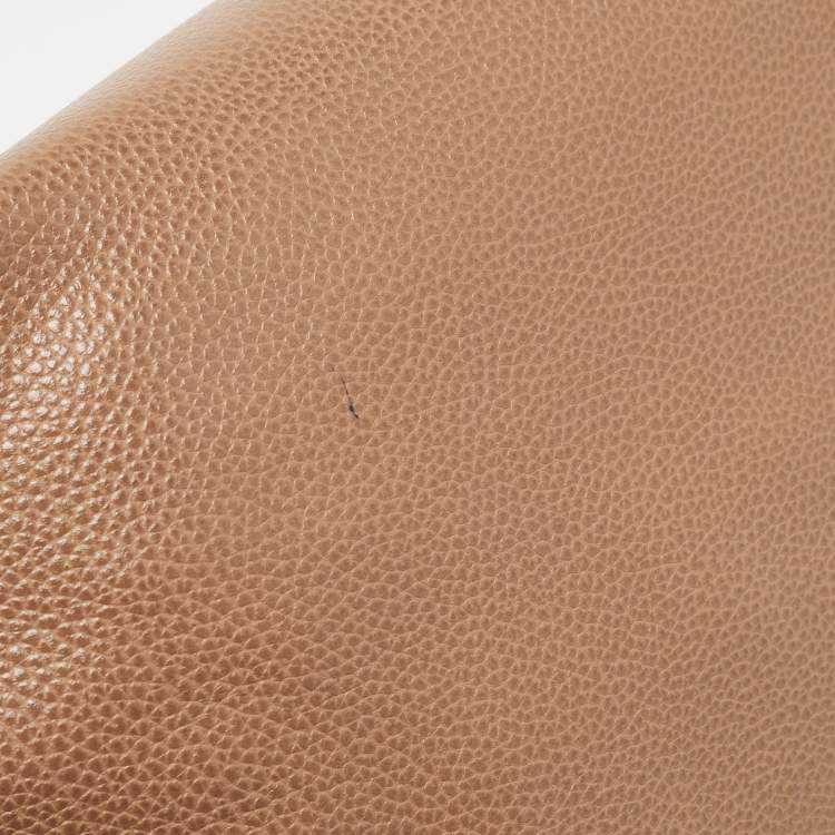 Pre Owned CH Carolina Herrera Light Brown Leather Minueto Flap Bag