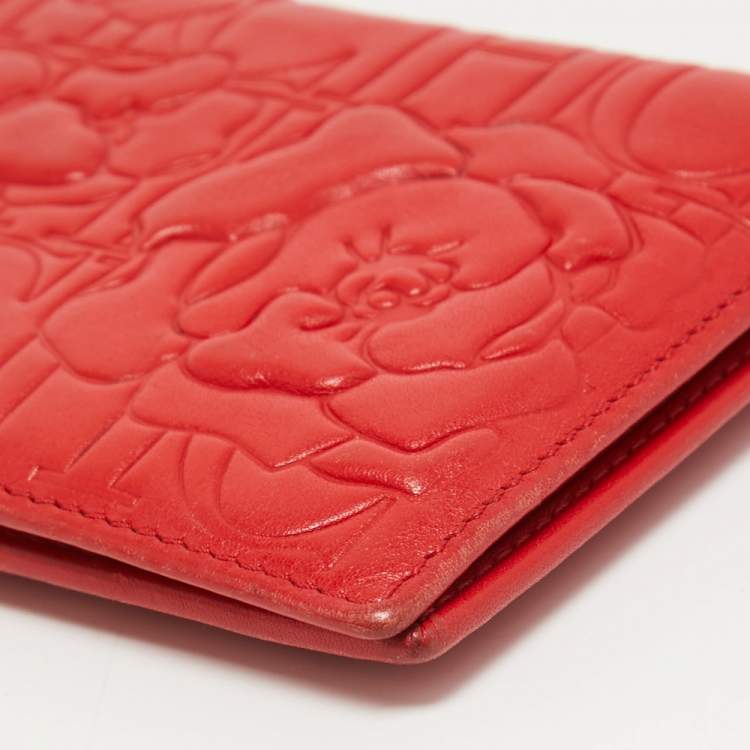 Pre Owned CH Carolina Herrera Embossed Leather Bifold Continental Wallet