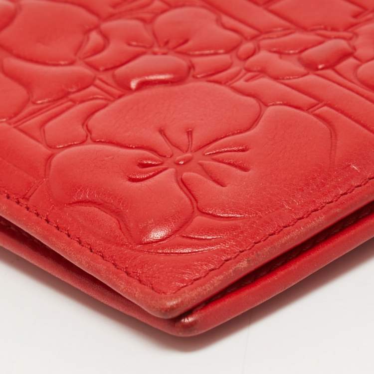 Pre Owned CH Carolina Herrera Embossed Leather Bifold Continental Wallet