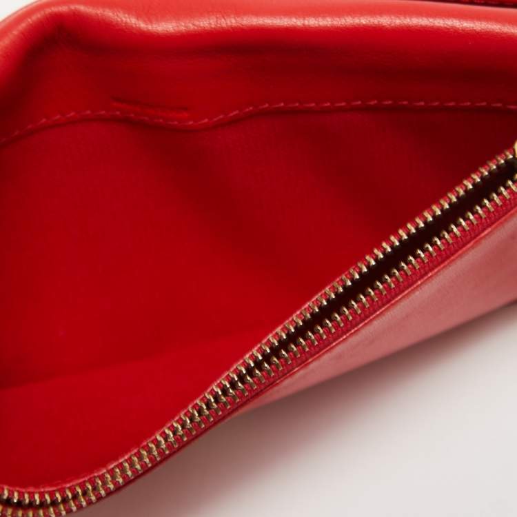 Pre Owned CH Carolina Herrera Embossed Leather Bifold Continental Wallet