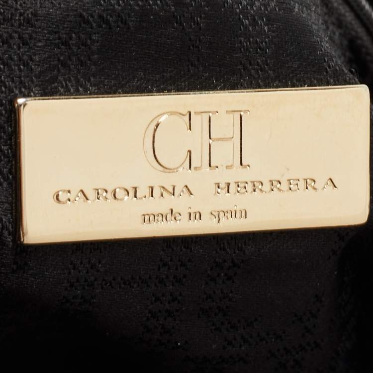 Pre Owned CH Carolina Herrera Black Leather Tassel Hobo