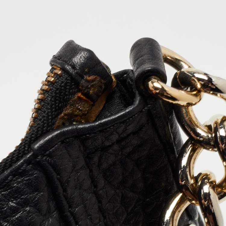 Pre Owned CH Carolina Herrera Black Leather Tassel Hobo